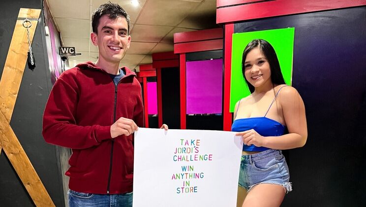 Brunette Babe Alexis Takes on Jordi's Anal Challenge