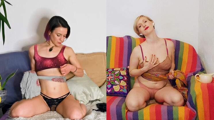 Lingerie JOI: Flora X Fingering Veronica B's Shaved Pussy
