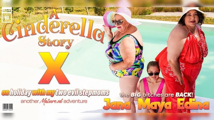 Maya's wild holiday with her stepmoms Jana & Edina - lesbian threesome action